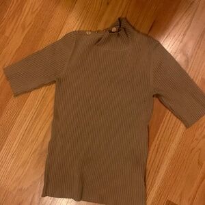 Camel Elie Tehari Shirt with Gold Accent